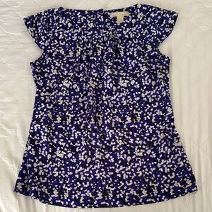 Banana Republic Navy and White Patterned Blouse